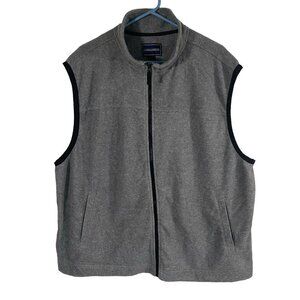 Saddlebred men's casual XL gray zip up vest with black trim high collar soft